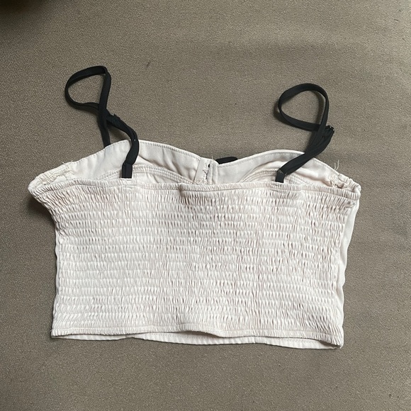 Cream Bustier Top with Black Bow - Picture 3 of 3